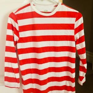 NWT orange and white striped Boy’s T-shirt S 10-12